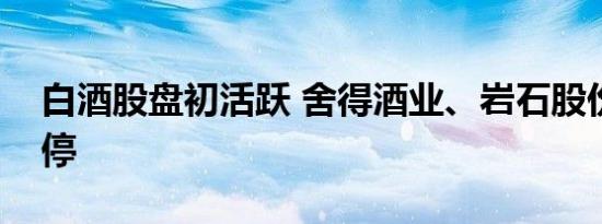 白酒股盘初活跃 舍得酒业、岩石股份双双涨停