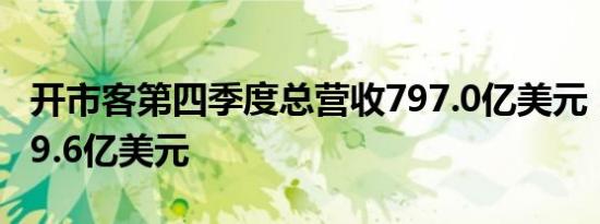 开市客第四季度总营收797.0亿美元，预估799.6亿美元