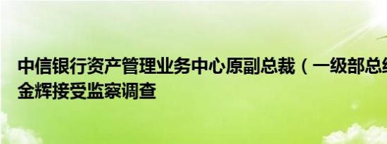 中信银行资产管理业务中心原副总裁（一级部总经理级）罗金辉接受监察调查