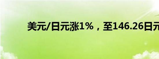 美元/日元涨1%，至146.26日元