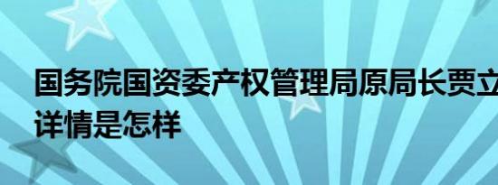 国务院国资委产权管理局原局长贾立克被查 详情是怎样