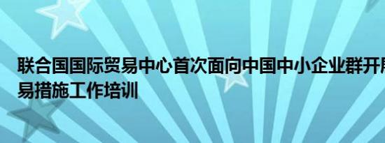 联合国国际贸易中心首次面向中国中小企业群开展技术性贸易措施工作培训