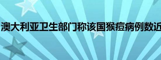 澳大利亚卫生部门称该国猴痘病例数近期激增