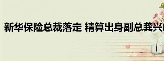 新华保险总裁落定 精算出身副总龚兴峰升任