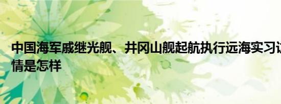 中国海军戚继光舰、井冈山舰起航执行远海实习访问任务 详情是怎样