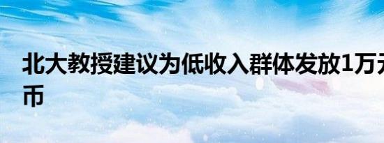 北大教授建议为低收入群体发放1万元数字货币