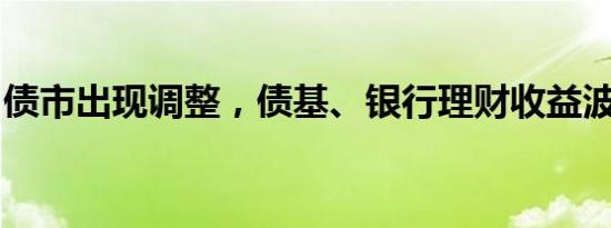 债市出现调整，债基、银行理财收益波动明显