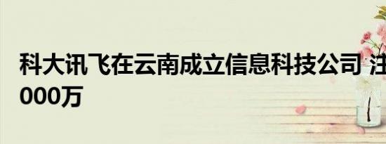 科大讯飞在云南成立信息科技公司 注册资本1000万