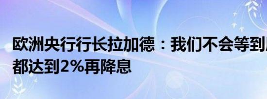 欧洲央行行长拉加德：我们不会等到所有指标都达到2%再降息