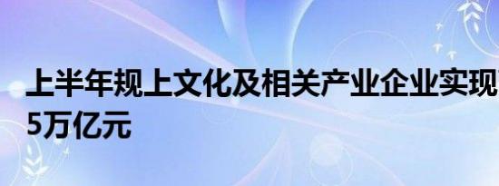 上半年规上文化及相关产业企业实现营收近6.5万亿元