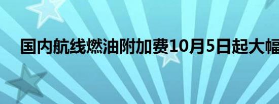 国内航线燃油附加费10月5日起大幅下调