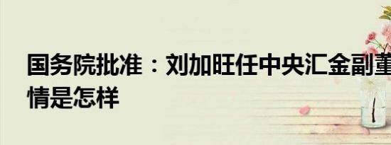 国务院批准：刘加旺任中央汇金副董事长 详情是怎样