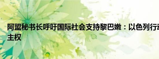 阿盟秘书长呼吁国际社会支持黎巴嫩：以色列行动已侵犯黎主权