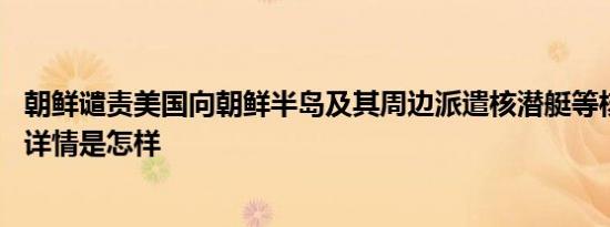 朝鲜谴责美国向朝鲜半岛及其周边派遣核潜艇等核战略资产 详情是怎样