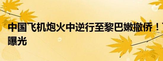 中国飞机炮火中逆行至黎巴嫩撤侨！飞行轨迹曝光