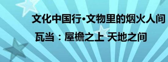 文化中国行·文物里的烟火人间 | 瓦当：屋檐之上 天地之间