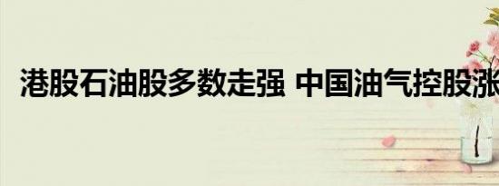 港股石油股多数走强 中国油气控股涨超6%