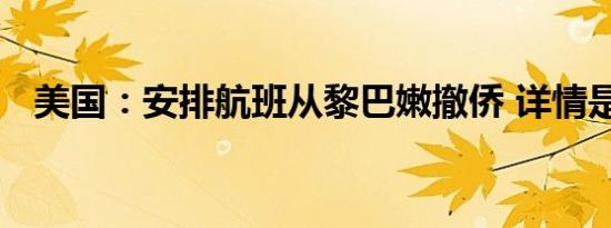 美国：安排航班从黎巴嫩撤侨 详情是怎样