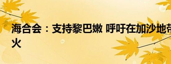 海合会：支持黎巴嫩 呼吁在加沙地带立即停火