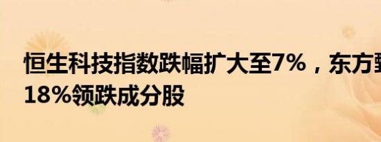 恒生科技指数跌幅扩大至7%，东方甄选跌超18%领跌成分股