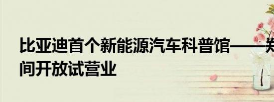 比亚迪首个新能源汽车科普馆——郑州迪空间开放试营业