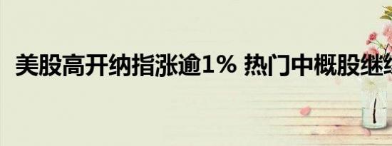 美股高开纳指涨逾1% 热门中概股继续走强