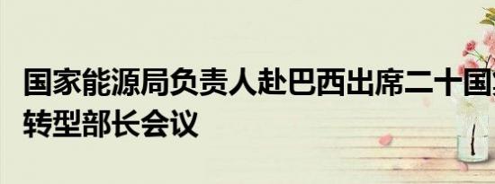 国家能源局负责人赴巴西出席二十国集团能源转型部长会议