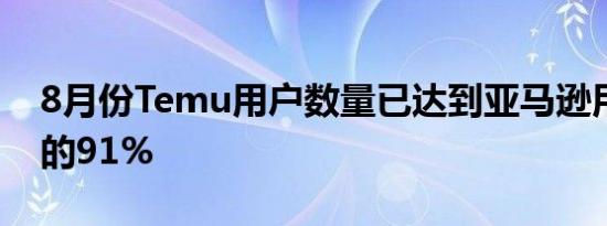 8月份Temu用户数量已达到亚马逊用户数量的91%