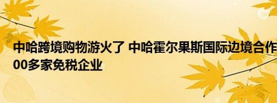 中哈跨境购物游火了 中哈霍尔果斯国际边境合作中心入驻200多家免税企业