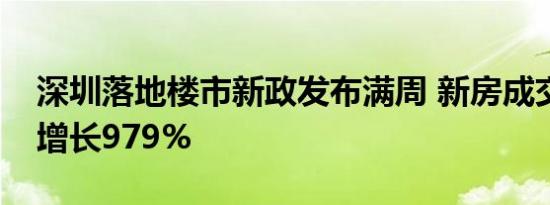 深圳落地楼市新政发布满周 新房成交量同比增长979%