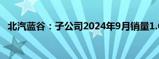 北汽蓝谷：子公司2024年9月销量1.6万辆