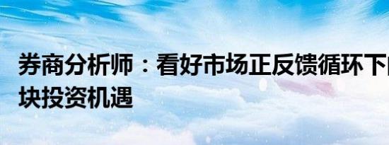 券商分析师：看好市场正反馈循环下的券商板块投资机遇