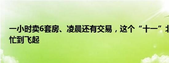 一小时卖6套房、凌晨还有交易，这个“十一”北京售楼处忙到飞起