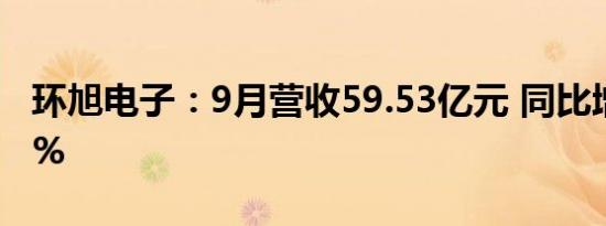 环旭电子：9月营收59.53亿元 同比增长4.19%