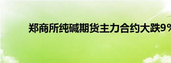 郑商所纯碱期货主力合约大跌9%