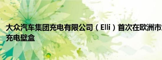 大众汽车集团充电有限公司（Elli）首次在欧洲市场推出智能充电壁盒