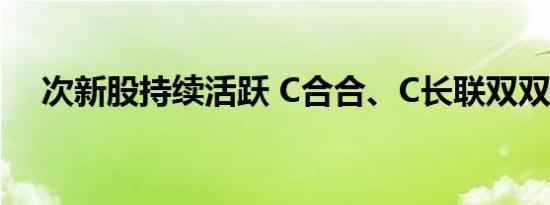 次新股持续活跃 C合合、C长联双双临停