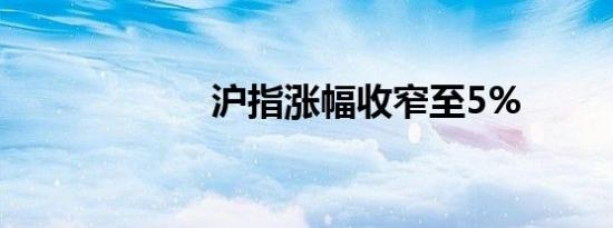 沪指涨幅收窄至5%