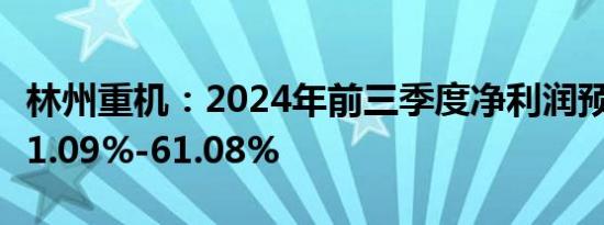 林州重机：2024年前三季度净利润预计增长51.09%-61.08%