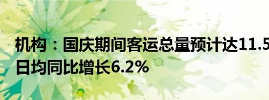 机构：国庆期间客运总量预计达11.5万班次，日均同比增长6.2%