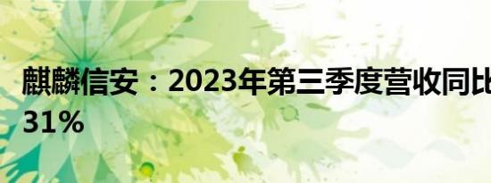 麒麟信安：2023年第三季度营收同比下降87.31%