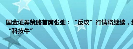 国金证券策略首席张弛：“反攻”行情将继续，结构上重视“科技牛”