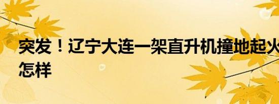 突发！辽宁大连一架直升机撞地起火 详情是怎样