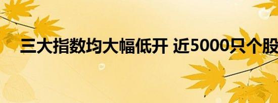 三大指数均大幅低开 近5000只个股下跌