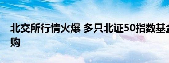 北交所行情火爆 多只北证50指数基金实施限购