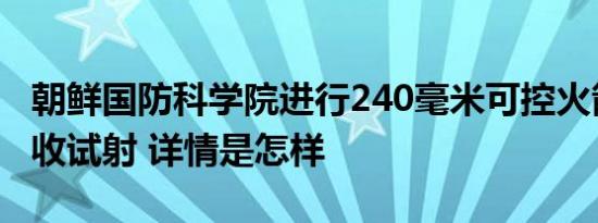 朝鲜国防科学院进行240毫米可控火箭炮弹验收试射 详情是怎样