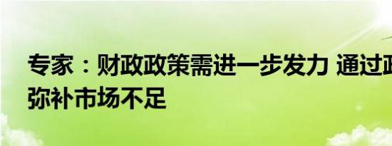 专家：财政政策需进一步发力 通过政府支出弥补市场不足