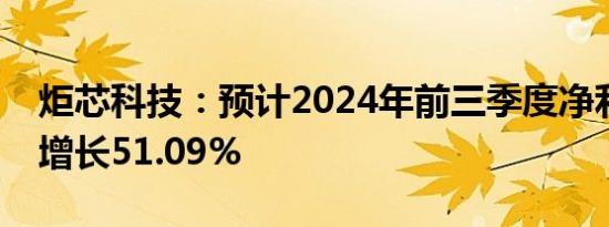 炬芯科技：预计2024年前三季度净利润同比增长51.09%