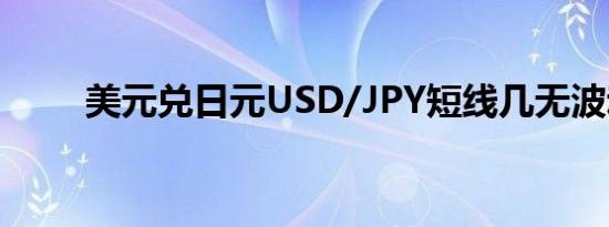 美元兑日元USD/JPY短线几无波动