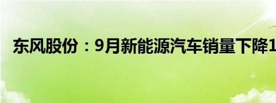 东风股份：9月新能源汽车销量下降15.8%